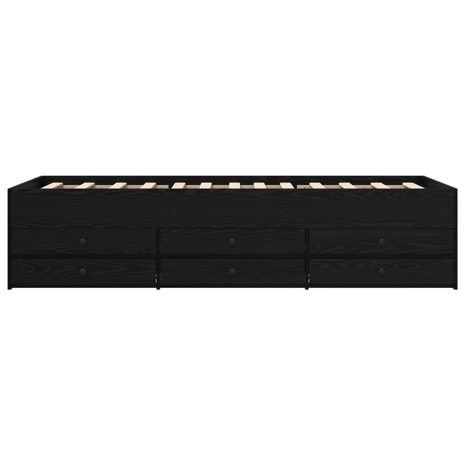 vidaXL Rama łóżka z przechowywaniem z szufladą Czarny dąb 80 x 200 cm