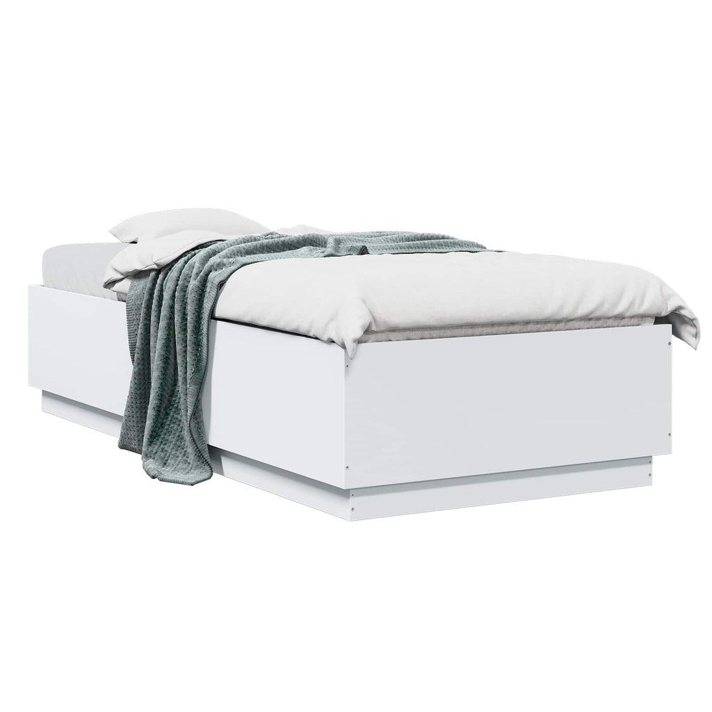 vidaXL Ramka łóżka Biały 80 x 200 cm Drewno inżynieryjne
