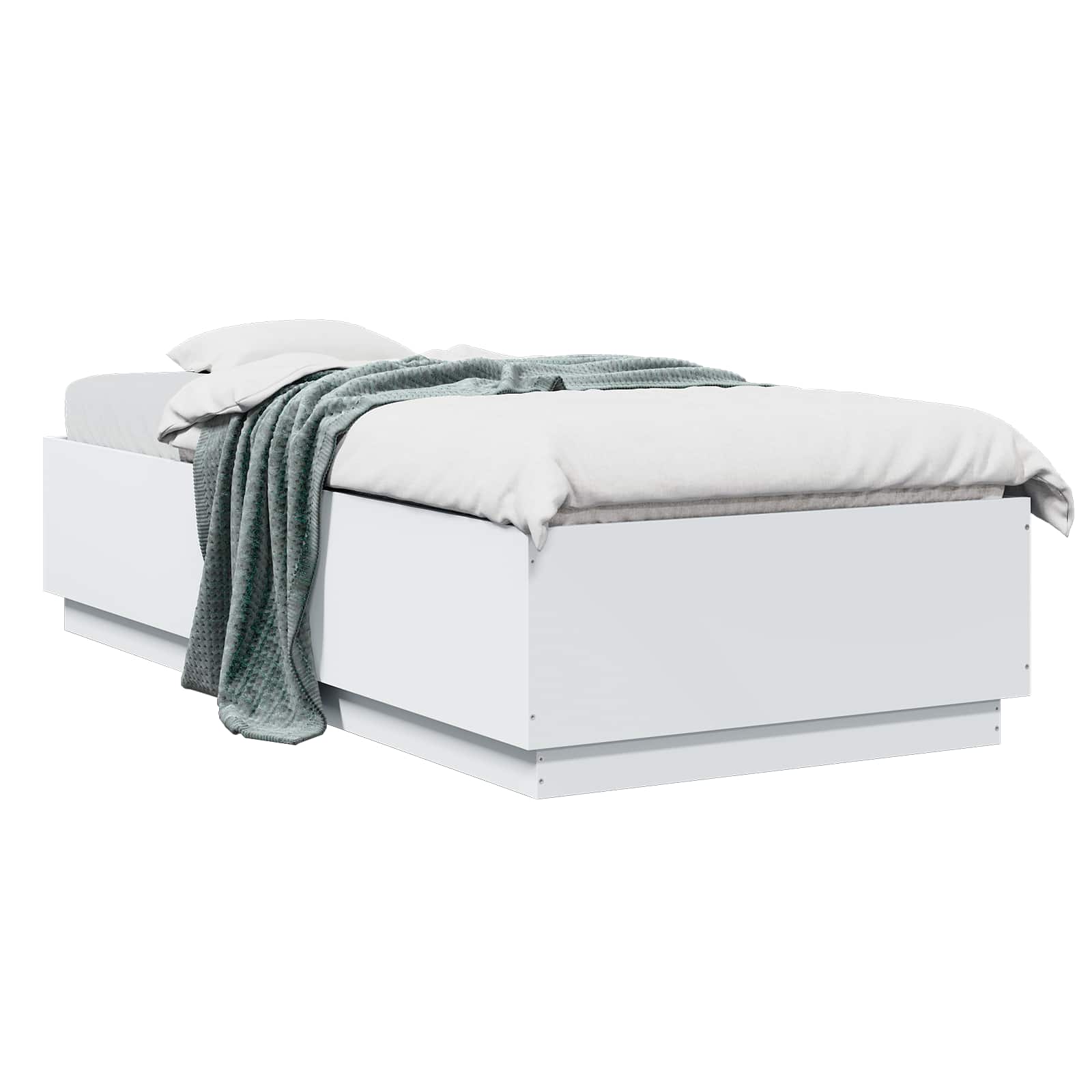 vidaXL Ramka łóżka Biały 80 x 200 cm Drewno inżynieryjne