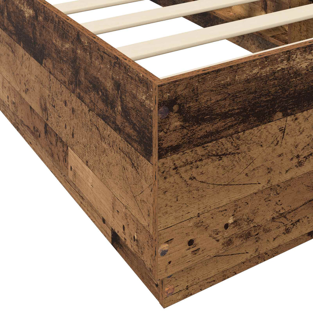 vidaXL Ramka łóżka Stare drewno 80 x 200 cm Drewno inżynieryjne