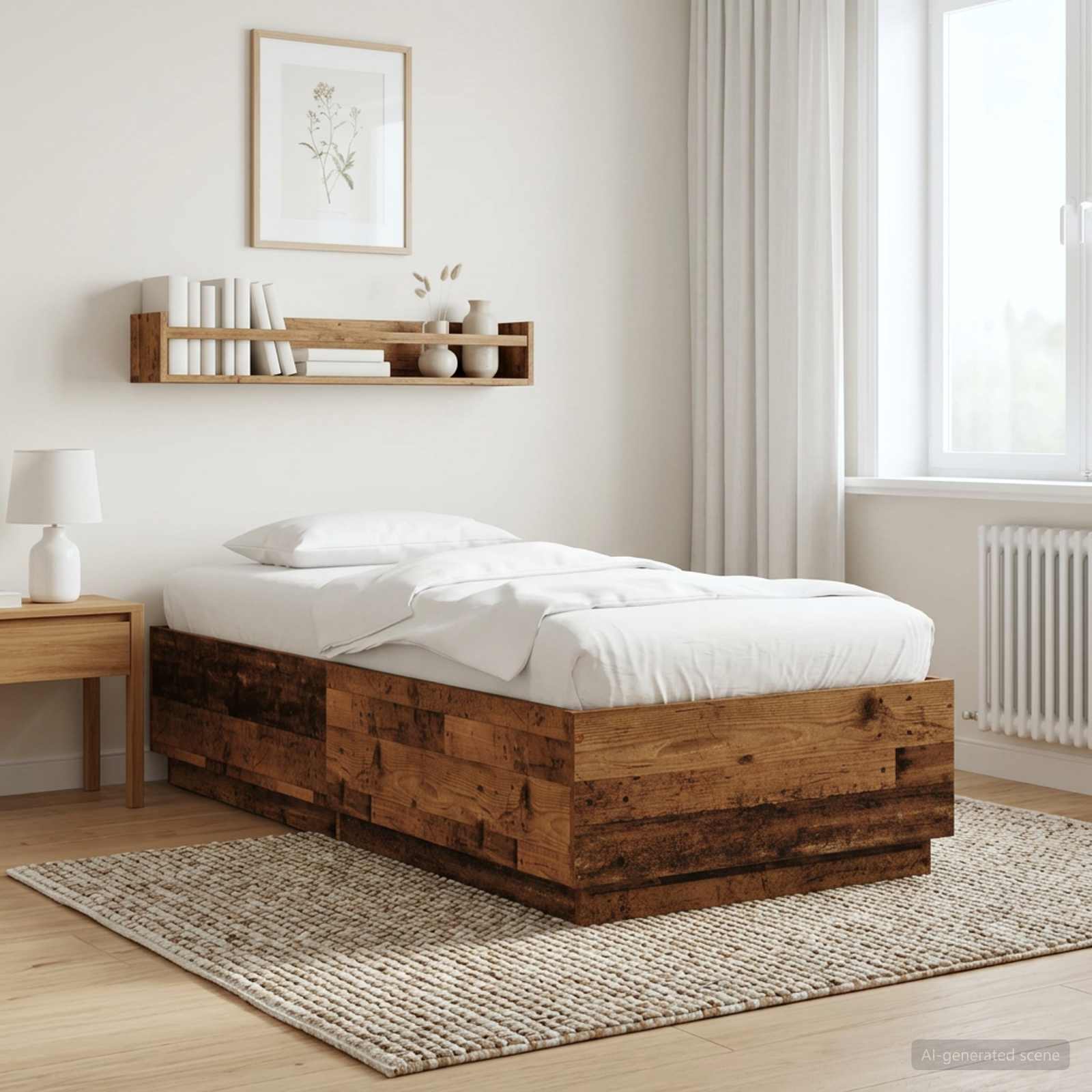 vidaXL Ramka łóżka Stare drewno 80 x 200 cm Drewno inżynieryjne