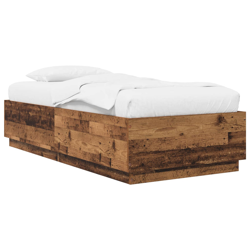 vidaXL Ramka łóżka Stare drewno 80 x 200 cm Drewno inżynieryjne