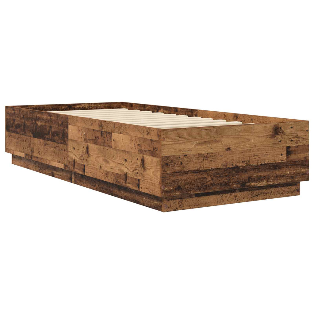 vidaXL Ramka łóżka Stare drewno 80 x 200 cm Drewno inżynieryjne