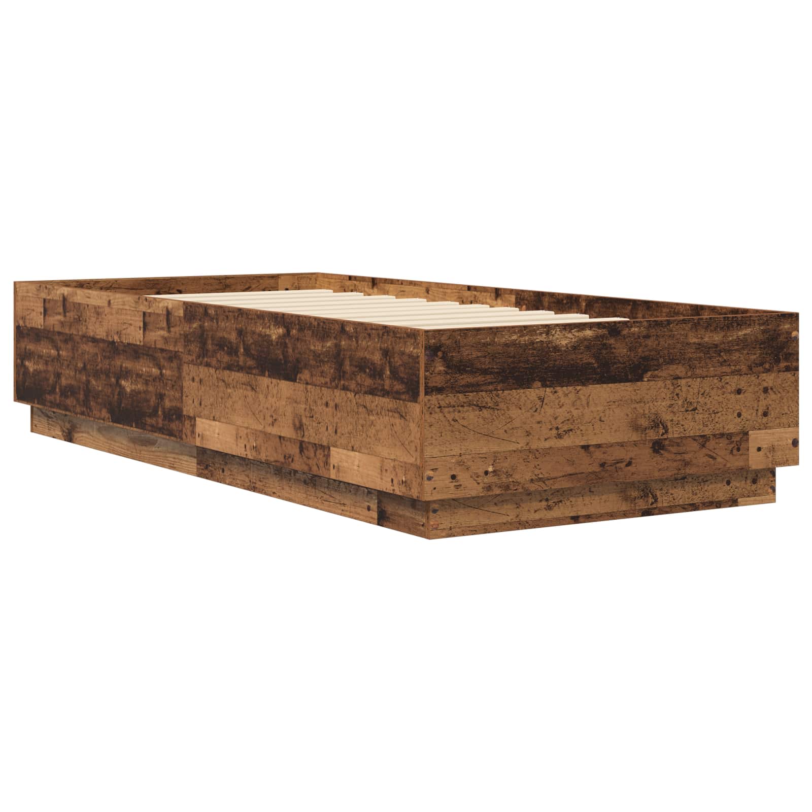 vidaXL Ramka łóżka Stare drewno 80 x 200 cm Drewno inżynieryjne