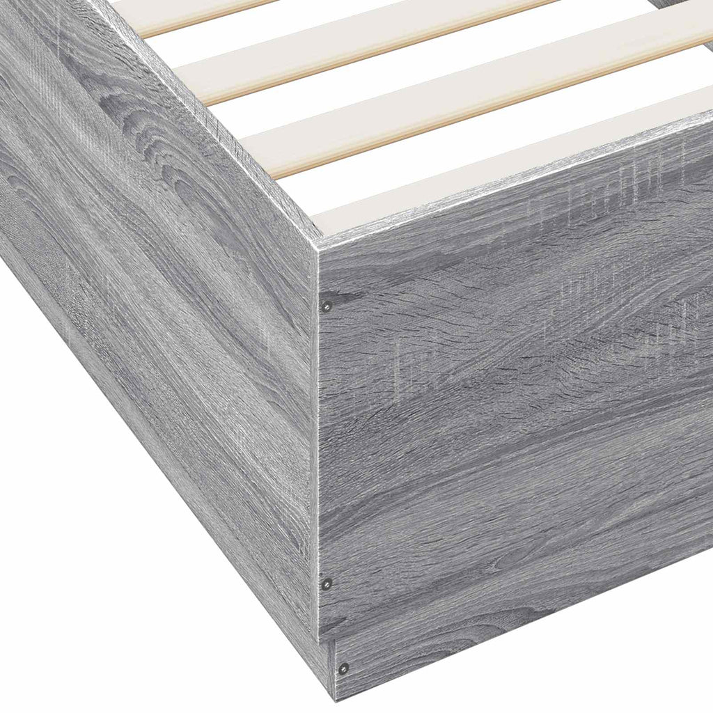 vidaXL Ramka łóżka Szary Sonoma 80 x 200 cm Drewno inżynieryjne