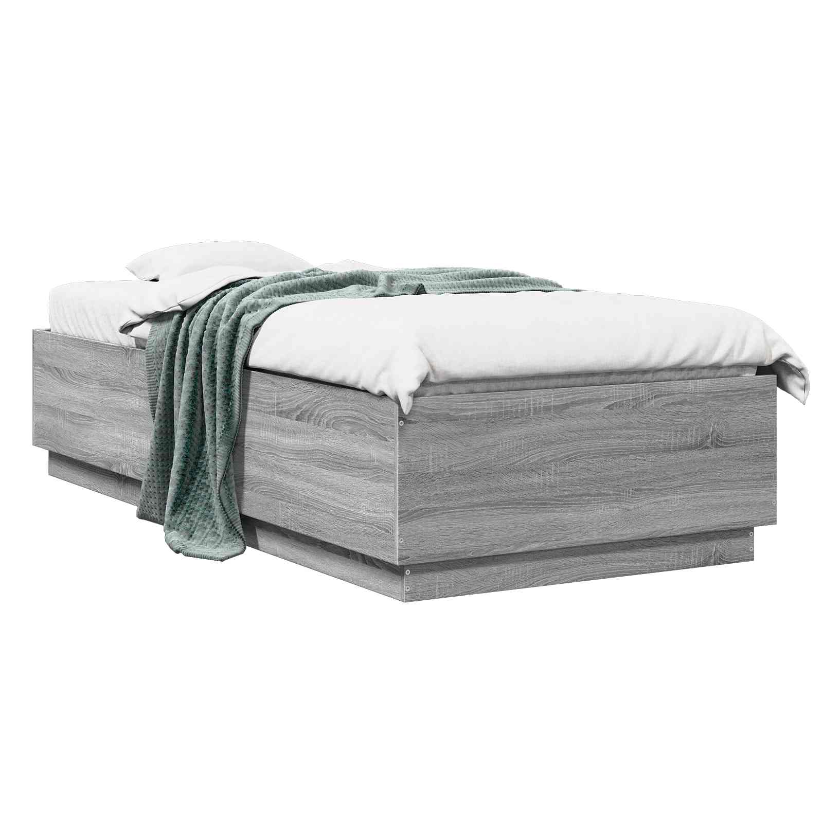 vidaXL Ramka łóżka Szary Sonoma 80 x 200 cm Drewno inżynieryjne