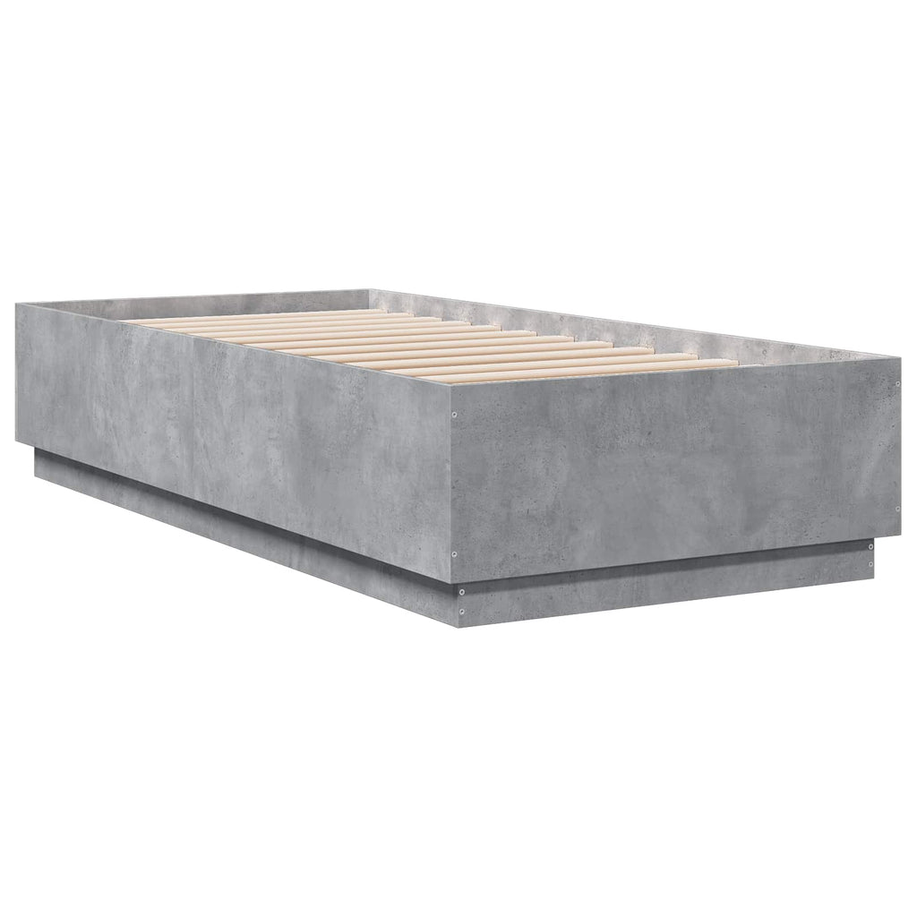 vidaXL Ramka łóżka Betonowy szary 80 x 200 cm Drewno inżynieryjne