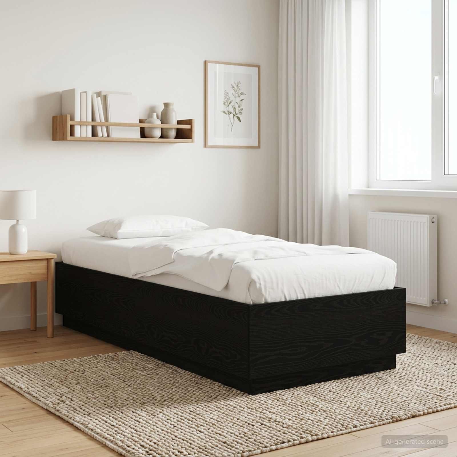 vidaXL Ramka łóżka Czarny dąb 80 x 200 cm Drewno inżynieryjne