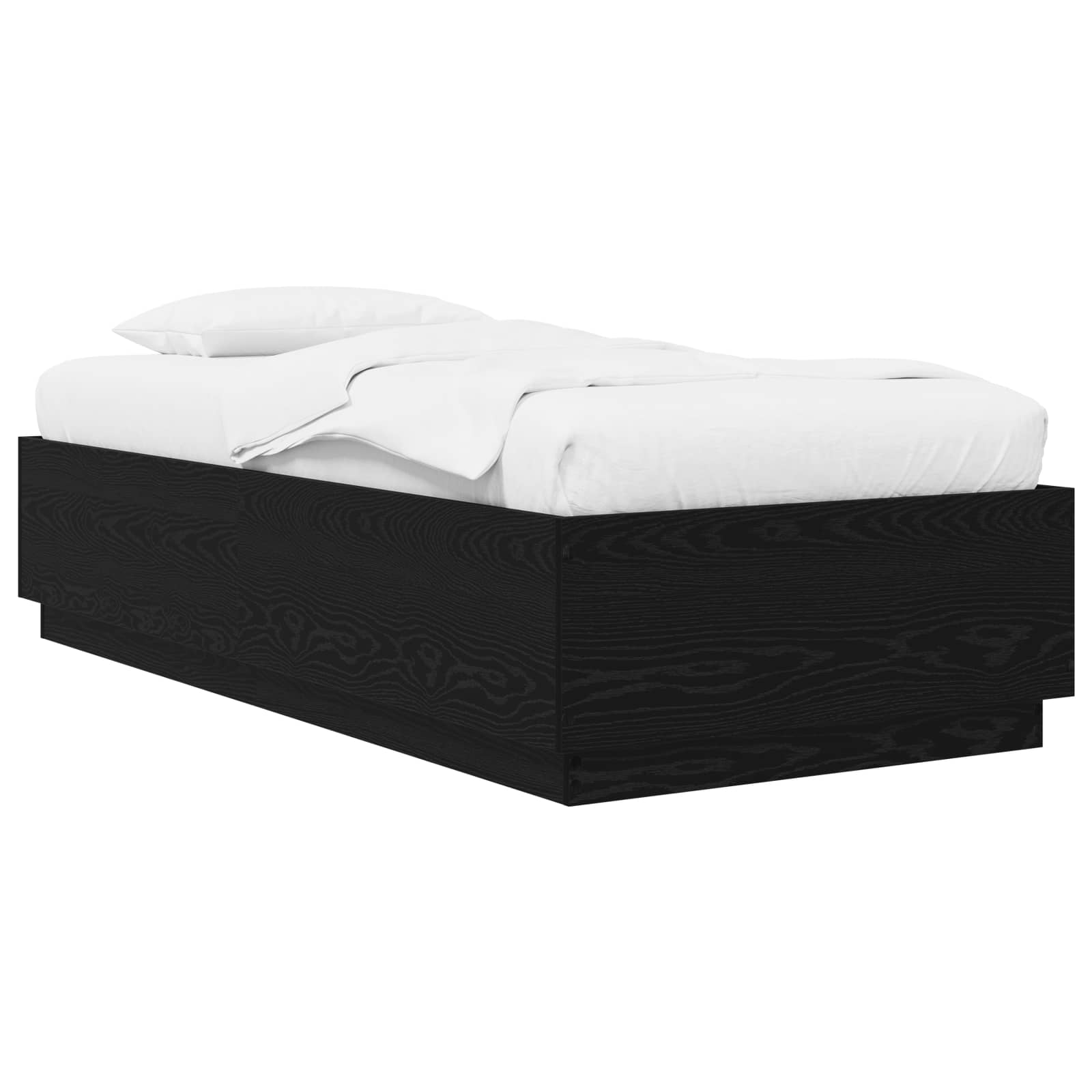 vidaXL Ramka łóżka Czarny dąb 80 x 200 cm Drewno inżynieryjne