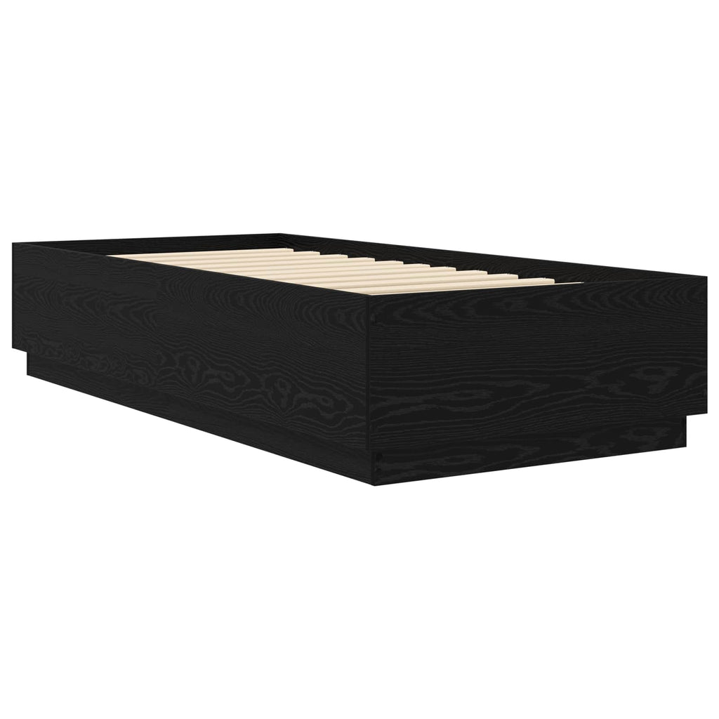 vidaXL Ramka łóżka Czarny dąb 80 x 200 cm Drewno inżynieryjne