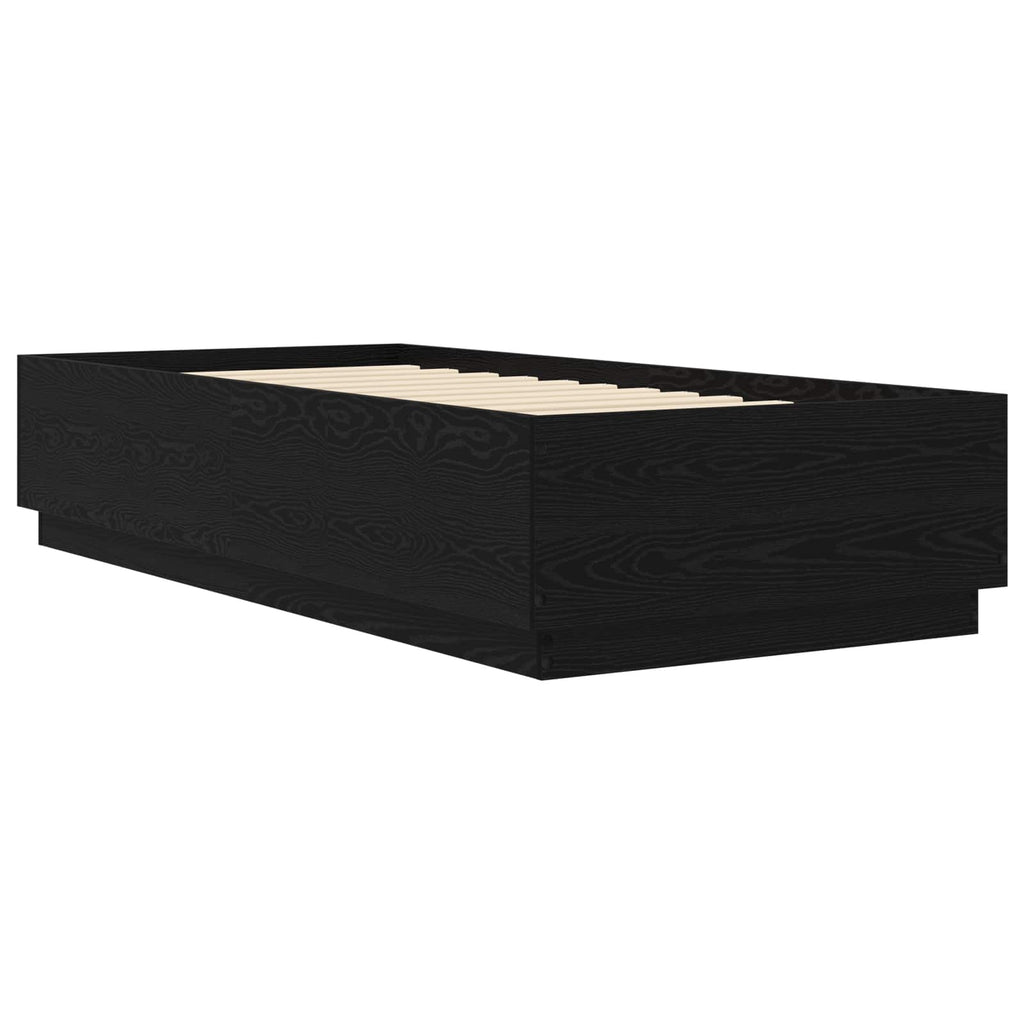 vidaXL Ramka łóżka Czarny dąb 80 x 200 cm Drewno inżynieryjne