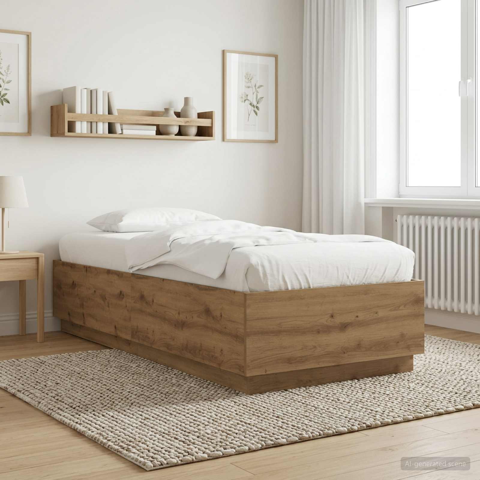 vidaXL Ramka łóżka Dąb artisian 80 x 200 cm Drewno inżynieryjne
