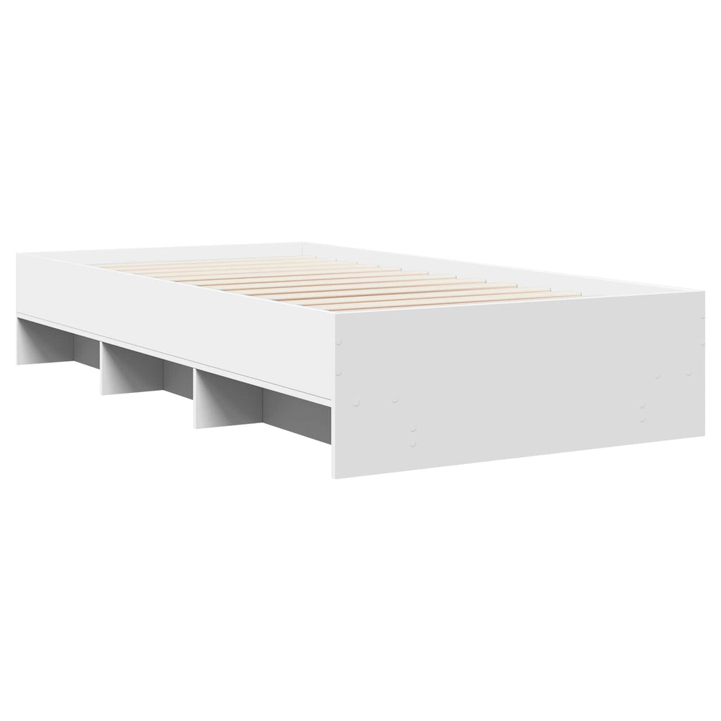 vidaXL Ramka łóżka z półką Biały 80 x 200 cm Drewno inżynieryjne