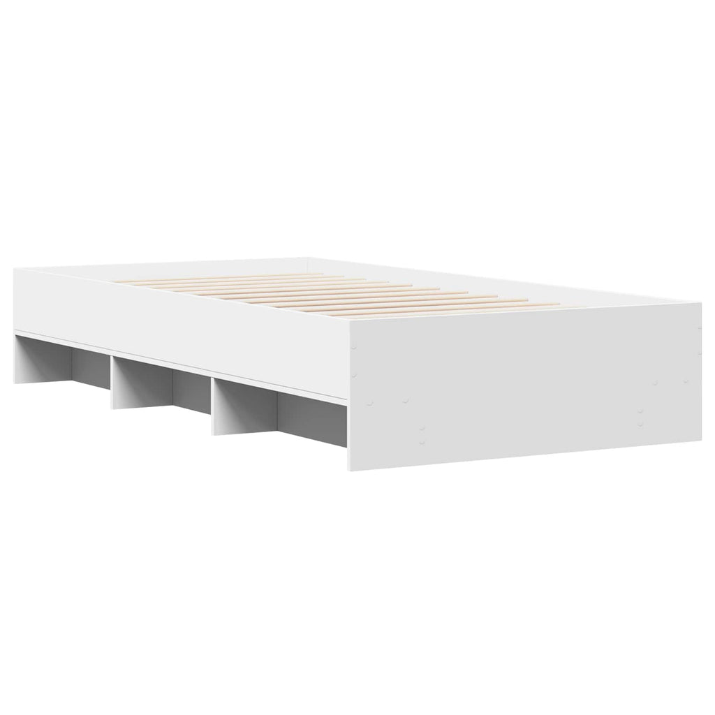 vidaXL Ramka łóżka z półką Biały 80 x 200 cm Drewno inżynieryjne