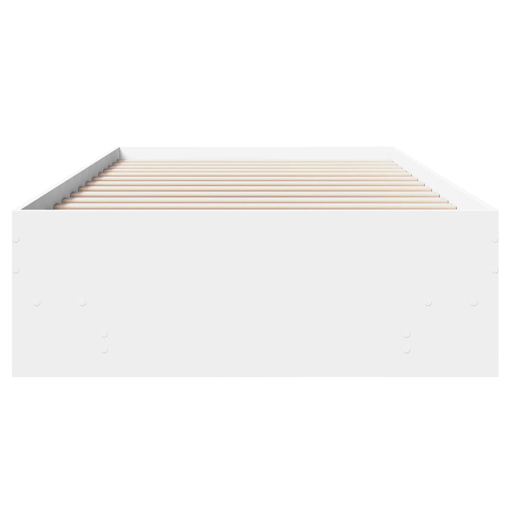 vidaXL Ramka łóżka z półką Biały 80 x 200 cm Drewno inżynieryjne