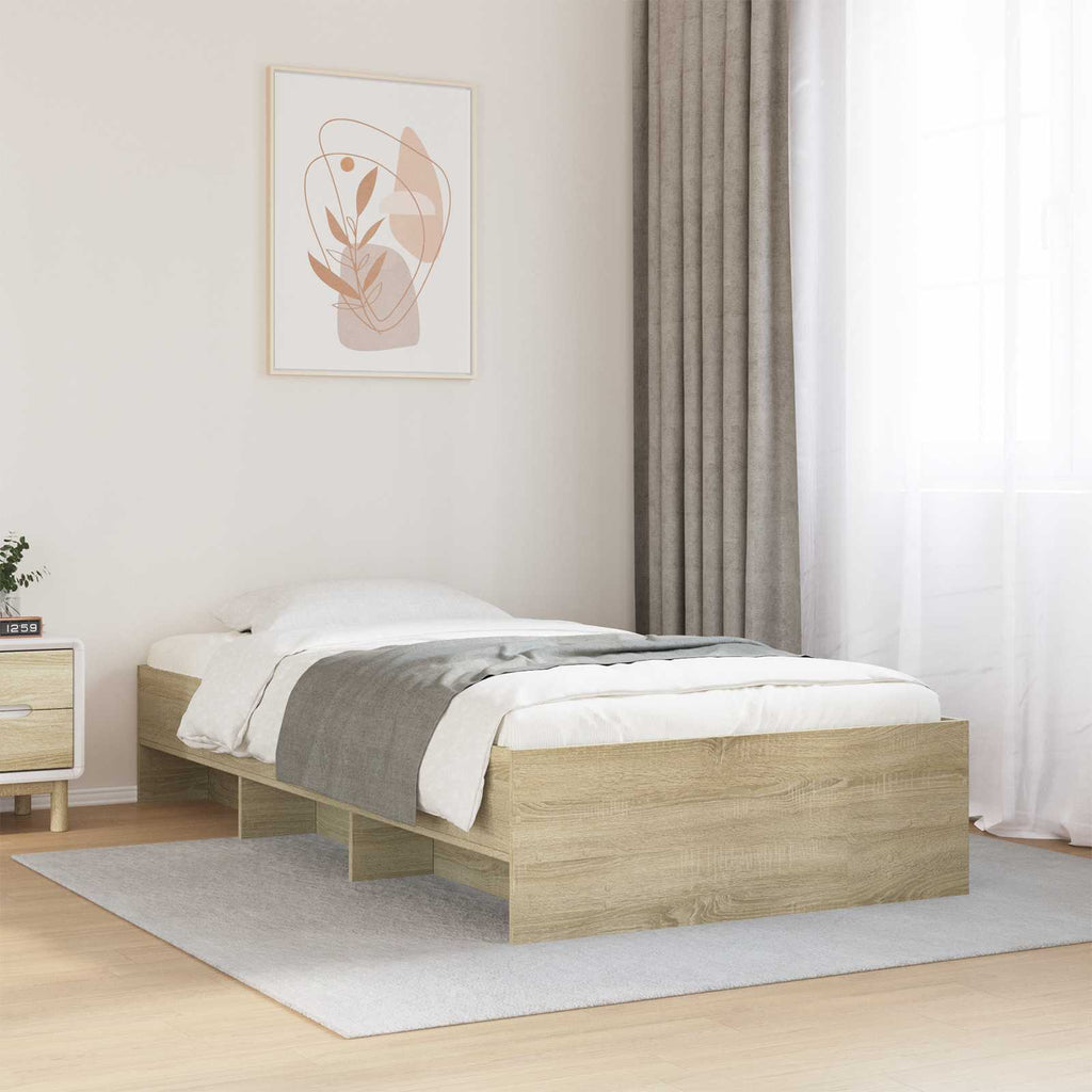 vidaXL Ramka łóżka z półką dąb Sonoma 80 x 200 cm Drewno inżynieryjne