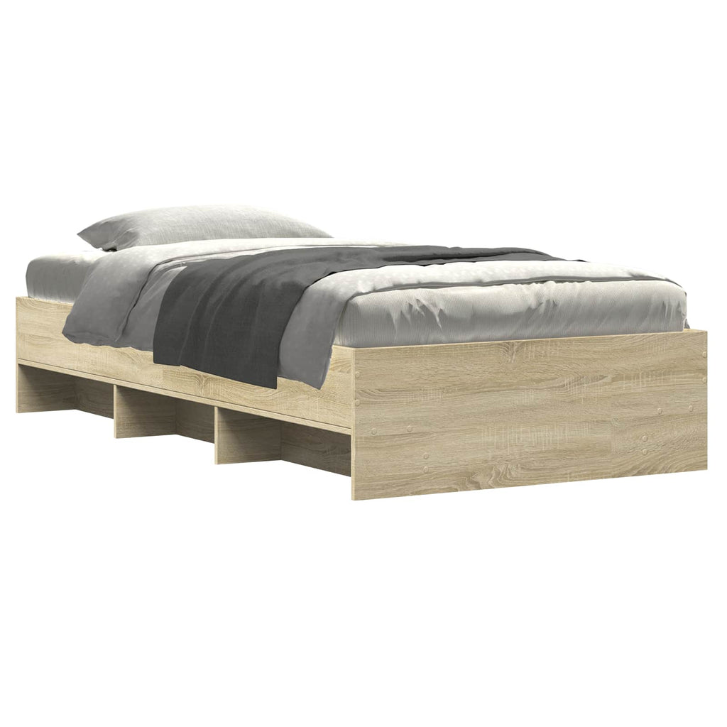 vidaXL Ramka łóżka z półką dąb Sonoma 80 x 200 cm Drewno inżynieryjne