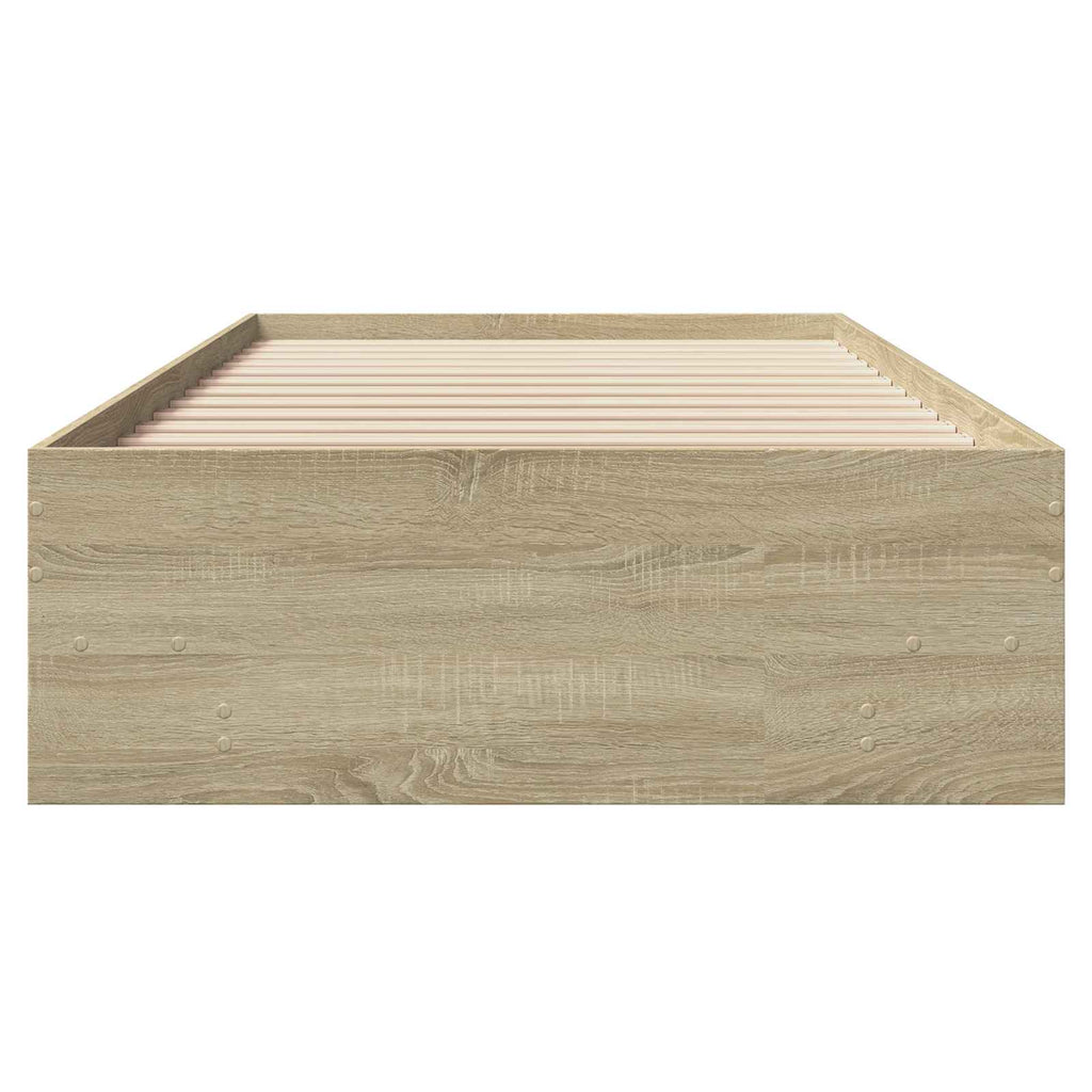vidaXL Ramka łóżka z półką dąb Sonoma 80 x 200 cm Drewno inżynieryjne