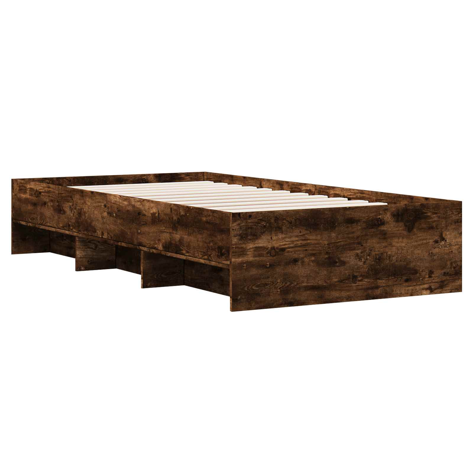 vidaXL Ramka łóżka z półką Dąb wędzony 80 x 200 cm Drewno inżynieryjne