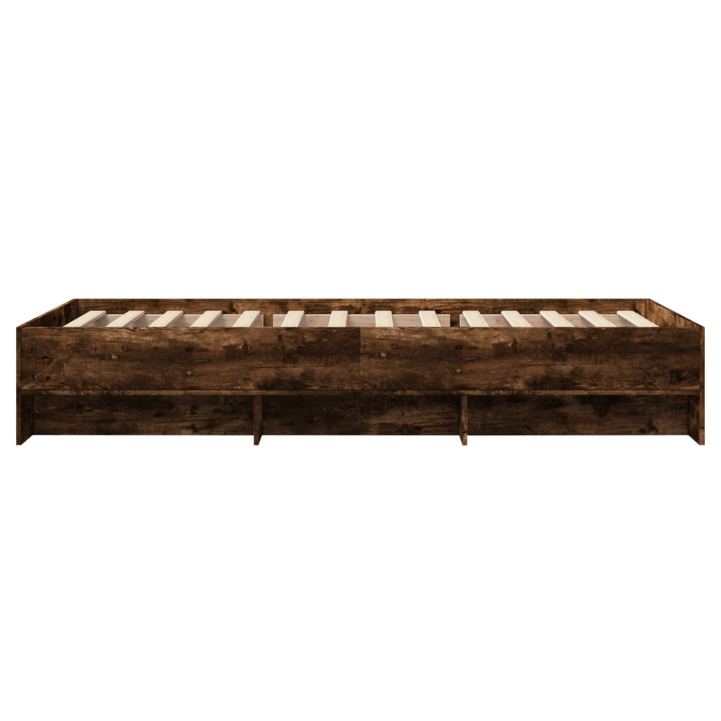vidaXL Ramka łóżka z półką Dąb wędzony 80 x 200 cm Drewno inżynieryjne