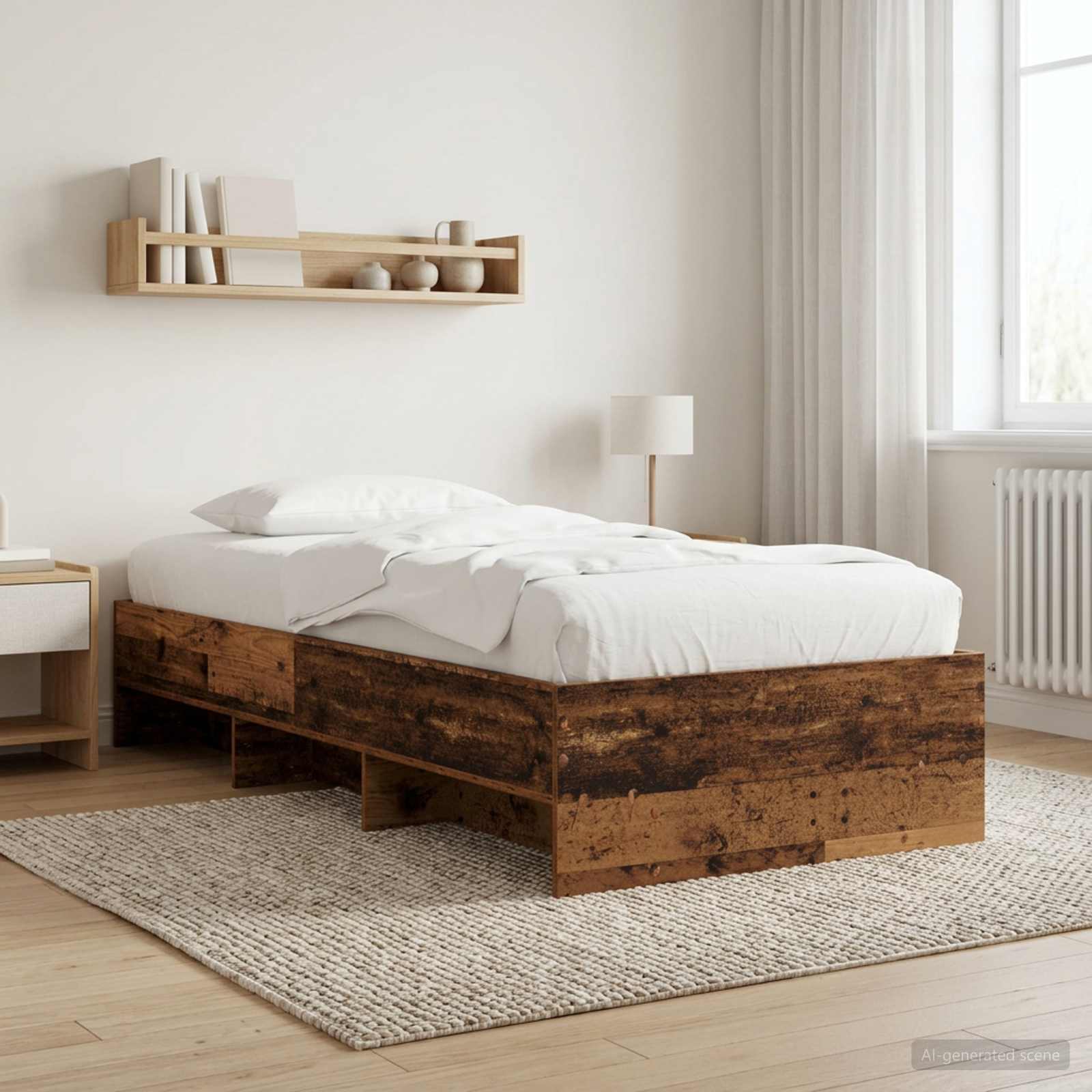 vidaXL Ramka łóżka Stare drewno 80 x 200 cm Drewno inżynieryjne