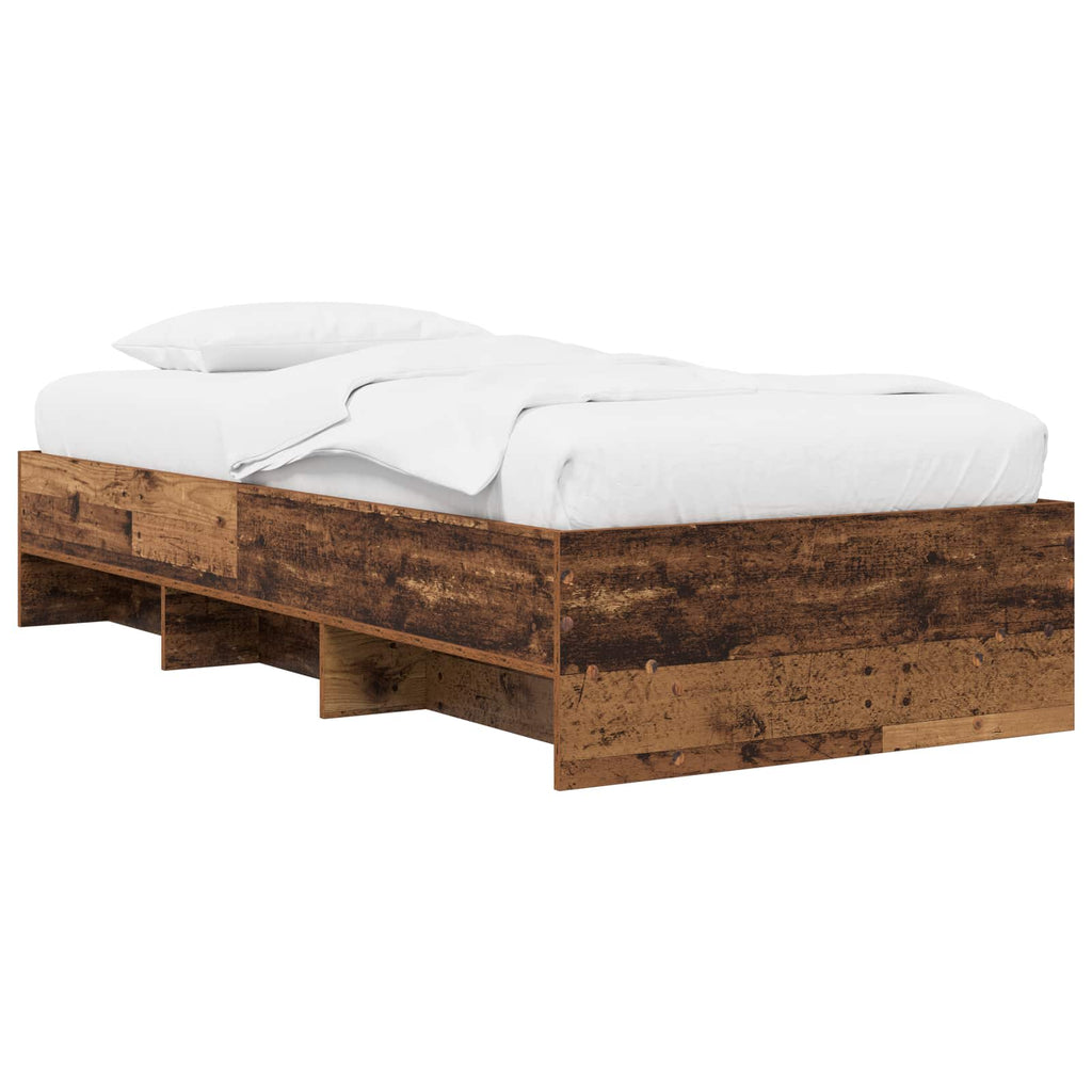 vidaXL Ramka łóżka Stare drewno 80 x 200 cm Drewno inżynieryjne