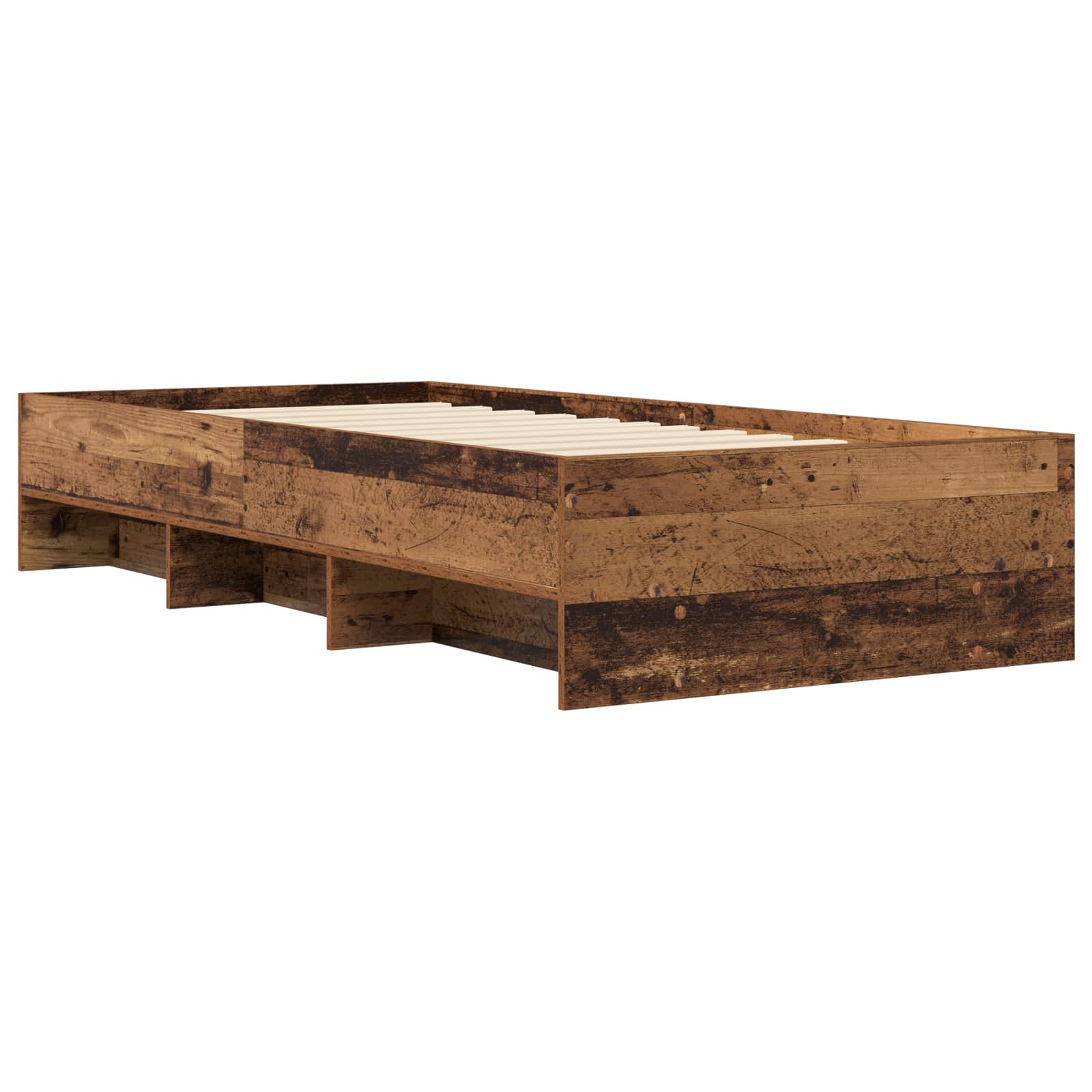 vidaXL Ramka łóżka Stare drewno 80 x 200 cm Drewno inżynieryjne