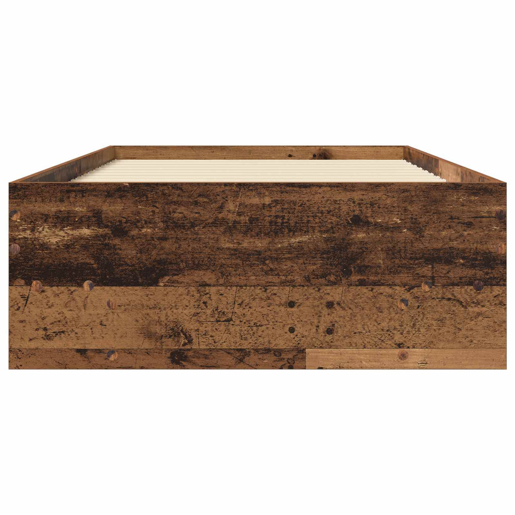 vidaXL Ramka łóżka Stare drewno 80 x 200 cm Drewno inżynieryjne