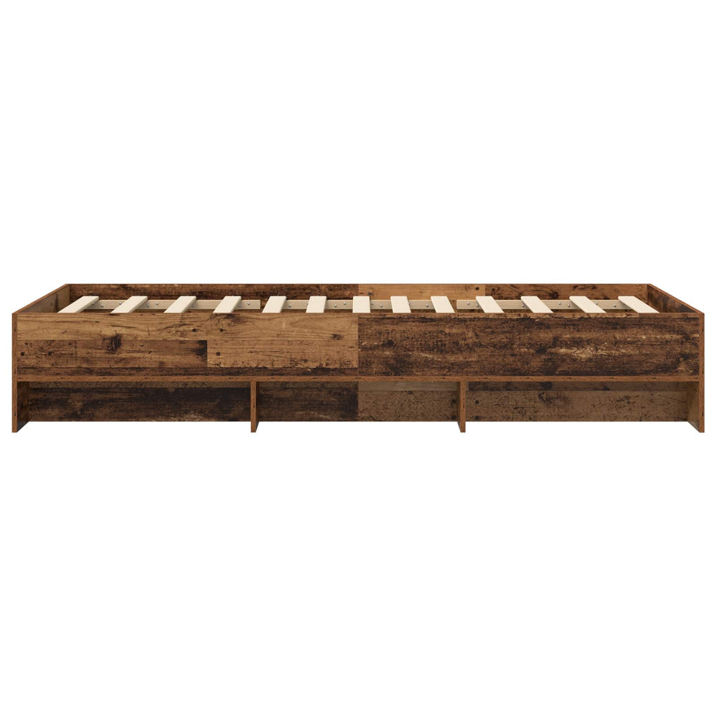 vidaXL Ramka łóżka Stare drewno 80 x 200 cm Drewno inżynieryjne