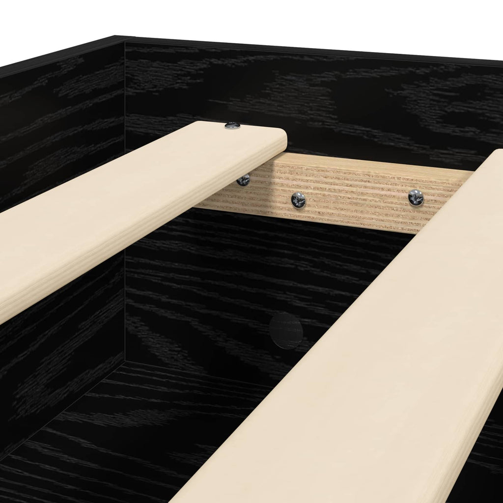 vidaXL Ramka łóżka z półką Czarny dąb 80 x 200 cm Drewno inżynieryjne