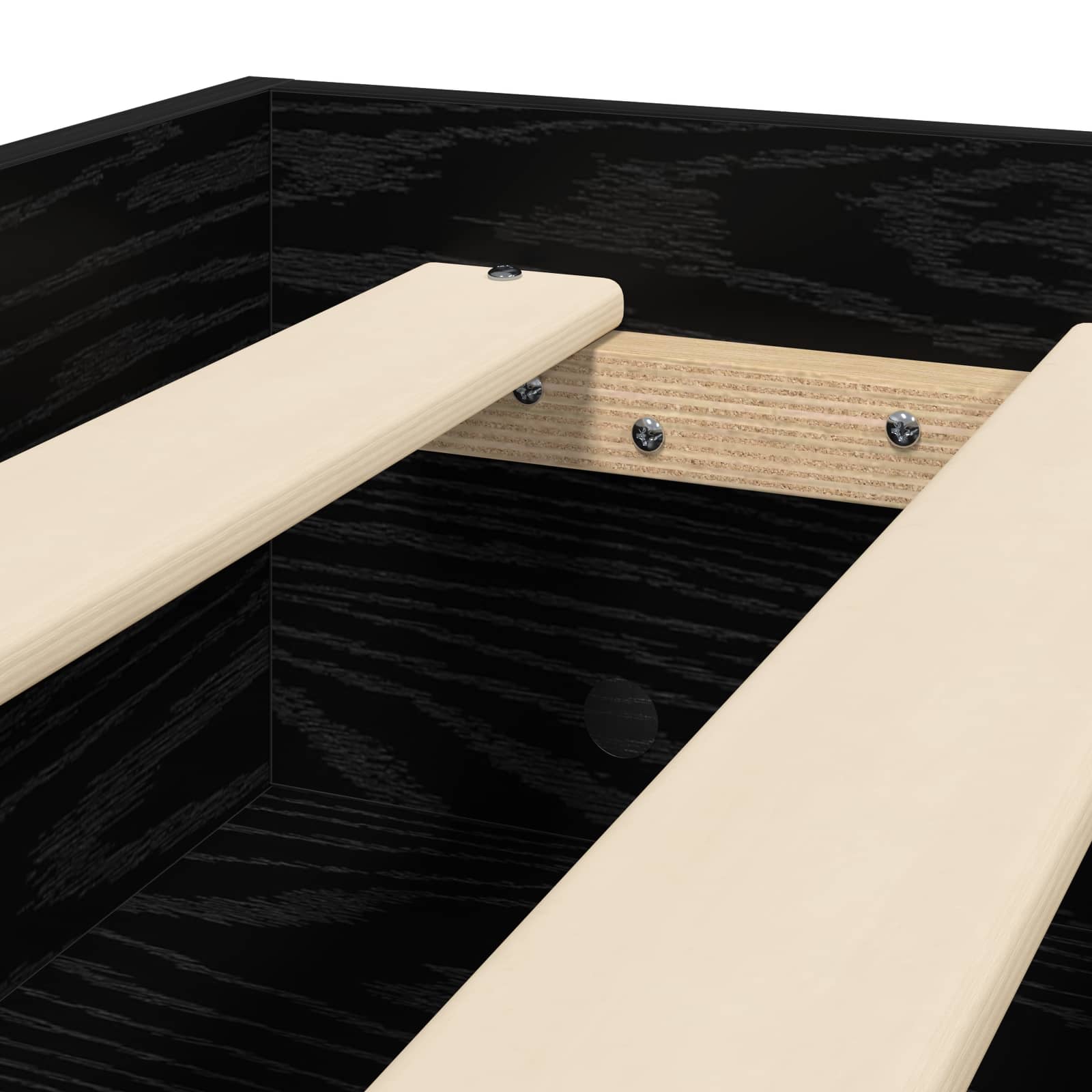 vidaXL Ramka łóżka z półką Czarny dąb 80 x 200 cm Drewno inżynieryjne