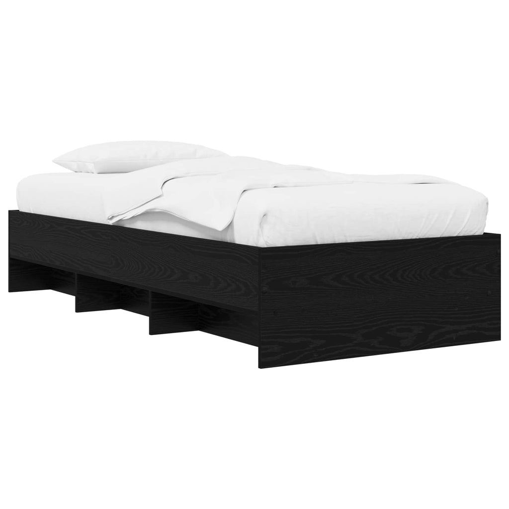 vidaXL Ramka łóżka z półką Czarny dąb 80 x 200 cm Drewno inżynieryjne