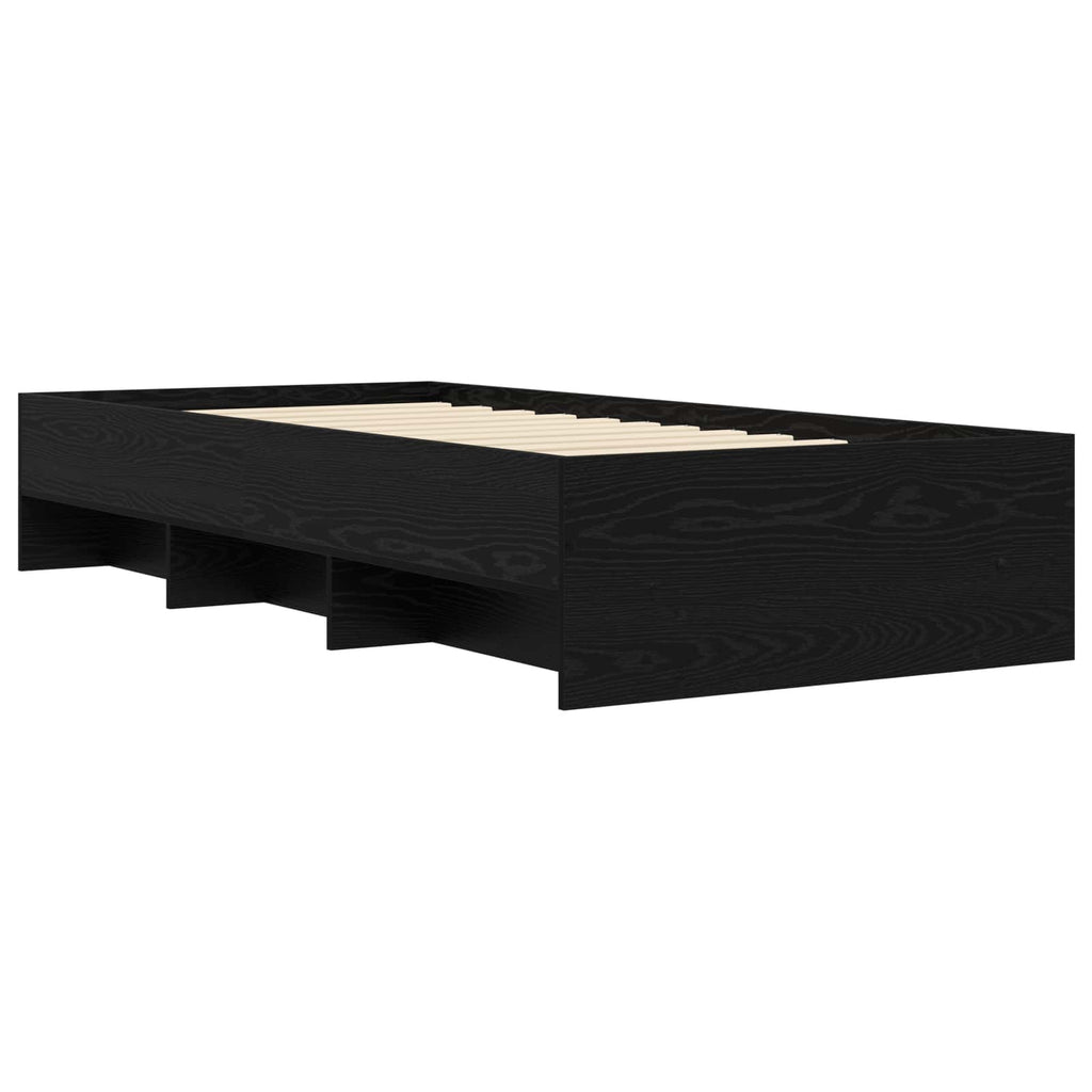 vidaXL Ramka łóżka z półką Czarny dąb 80 x 200 cm Drewno inżynieryjne