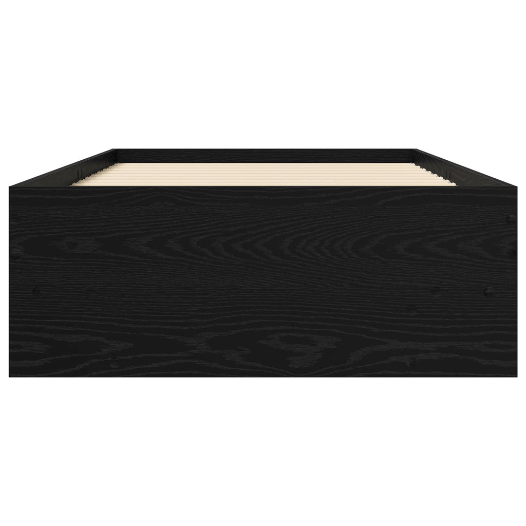 vidaXL Ramka łóżka z półką Czarny dąb 80 x 200 cm Drewno inżynieryjne