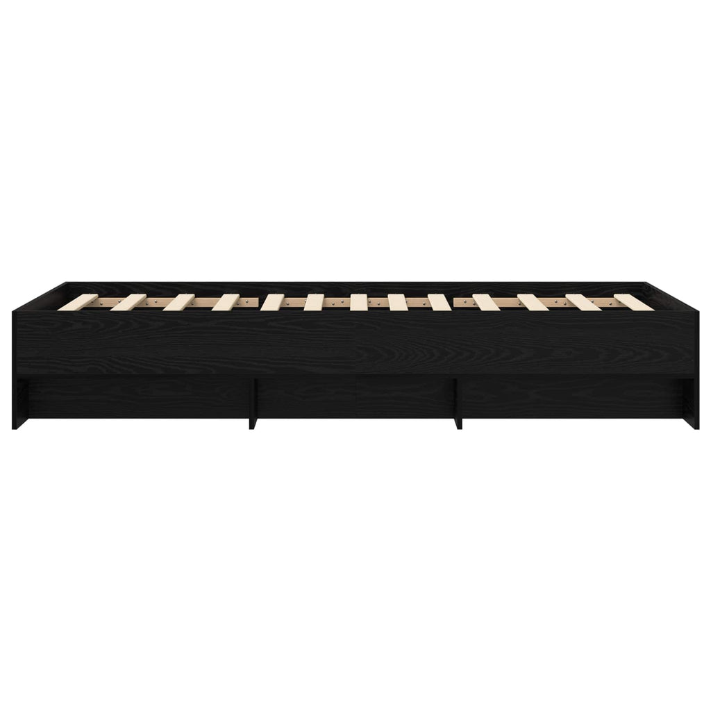 vidaXL Ramka łóżka z półką Czarny dąb 80 x 200 cm Drewno inżynieryjne
