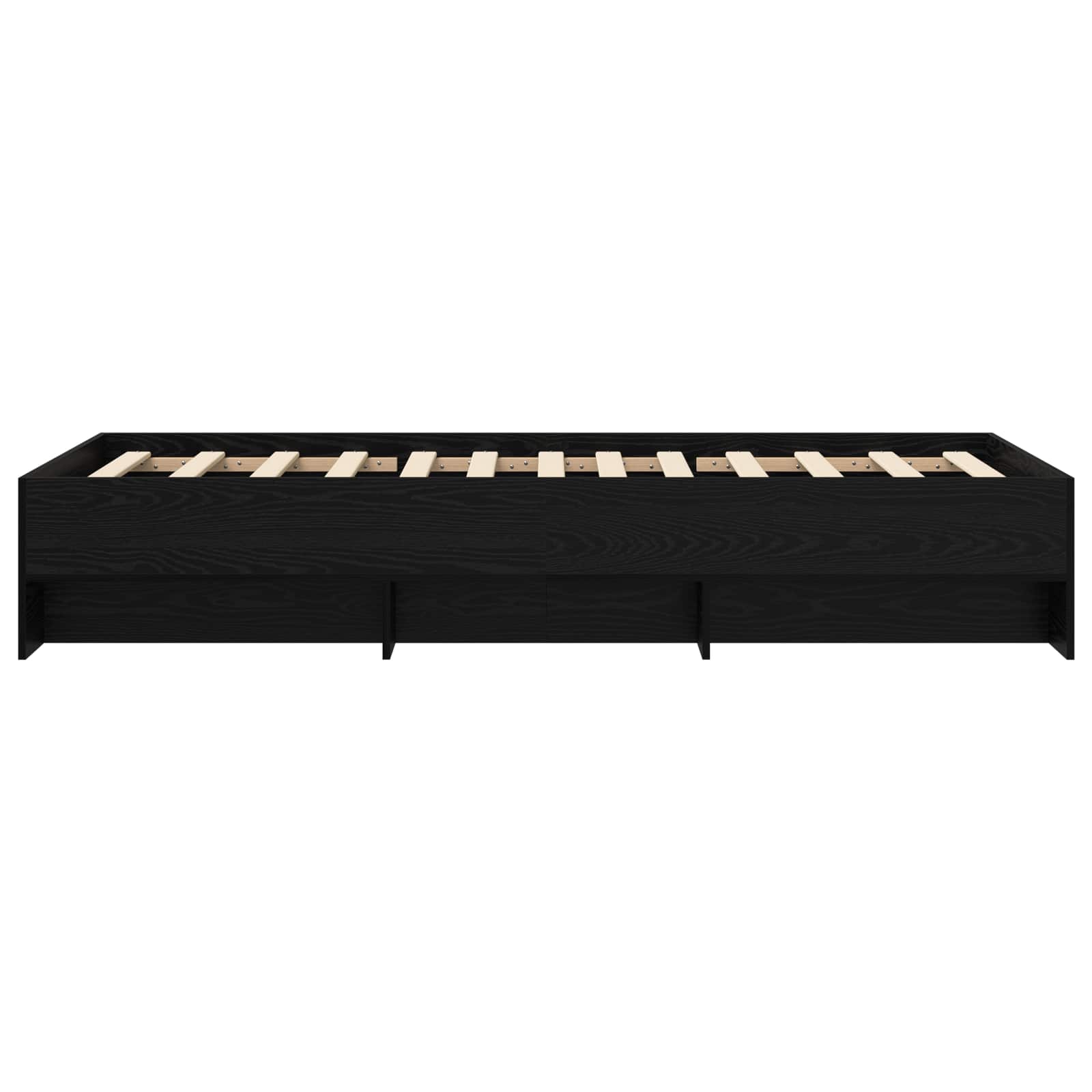 vidaXL Ramka łóżka z półką Czarny dąb 80 x 200 cm Drewno inżynieryjne