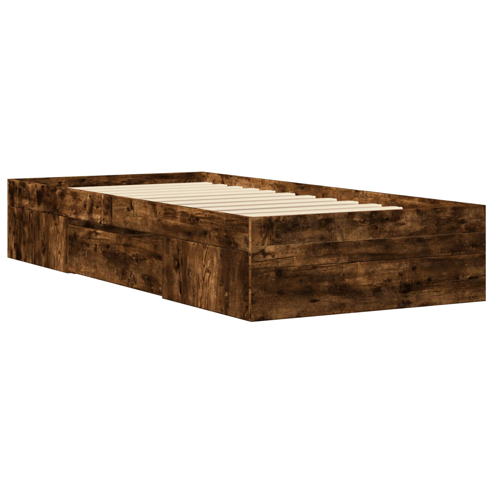 vidaXL Rama łóżka z przechowywaniem z szufladą Dąb wędzony 80 x 200 cm