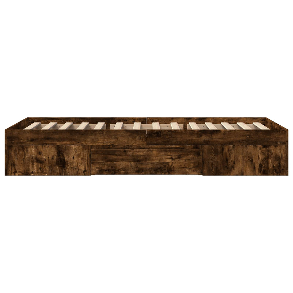 vidaXL Rama łóżka z przechowywaniem z szufladą Dąb wędzony 80 x 200 cm