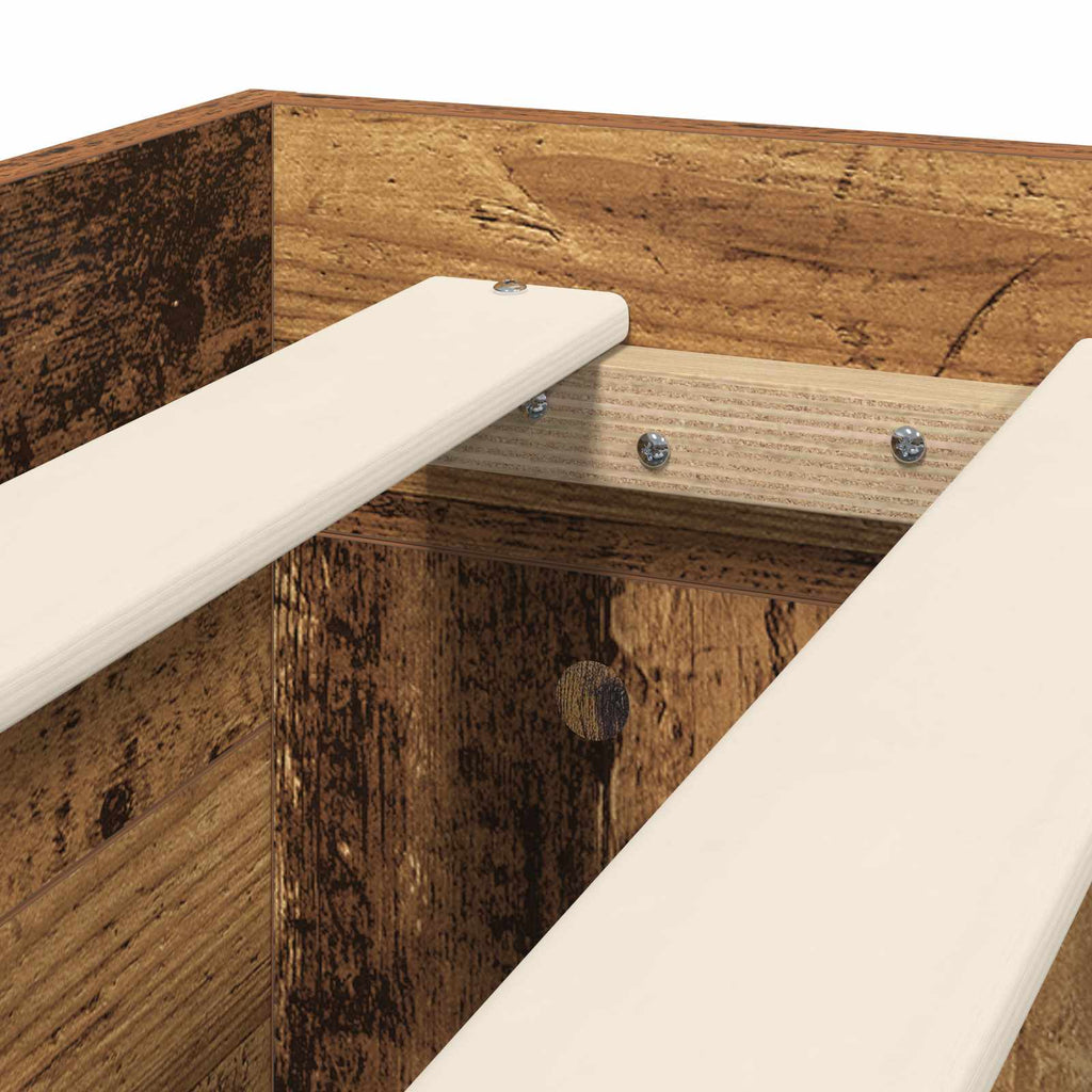 vidaXL Rama łóżka z przechowywaniem z półką Stare drewno 80 x 200 cm