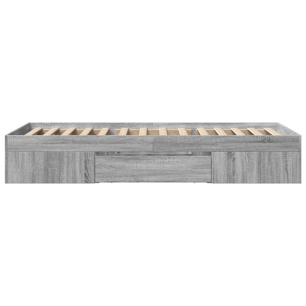 vidaXL Rama łóżka z przechowywaniem z półką Szary Sonoma 80 x 200 cm