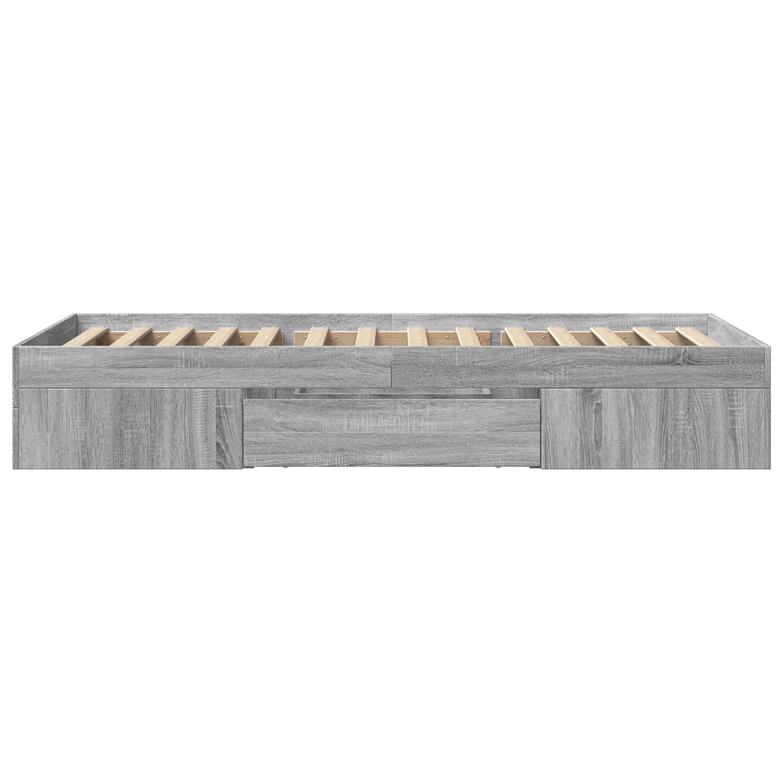 vidaXL Rama łóżka z przechowywaniem z półką Szary Sonoma 80 x 200 cm