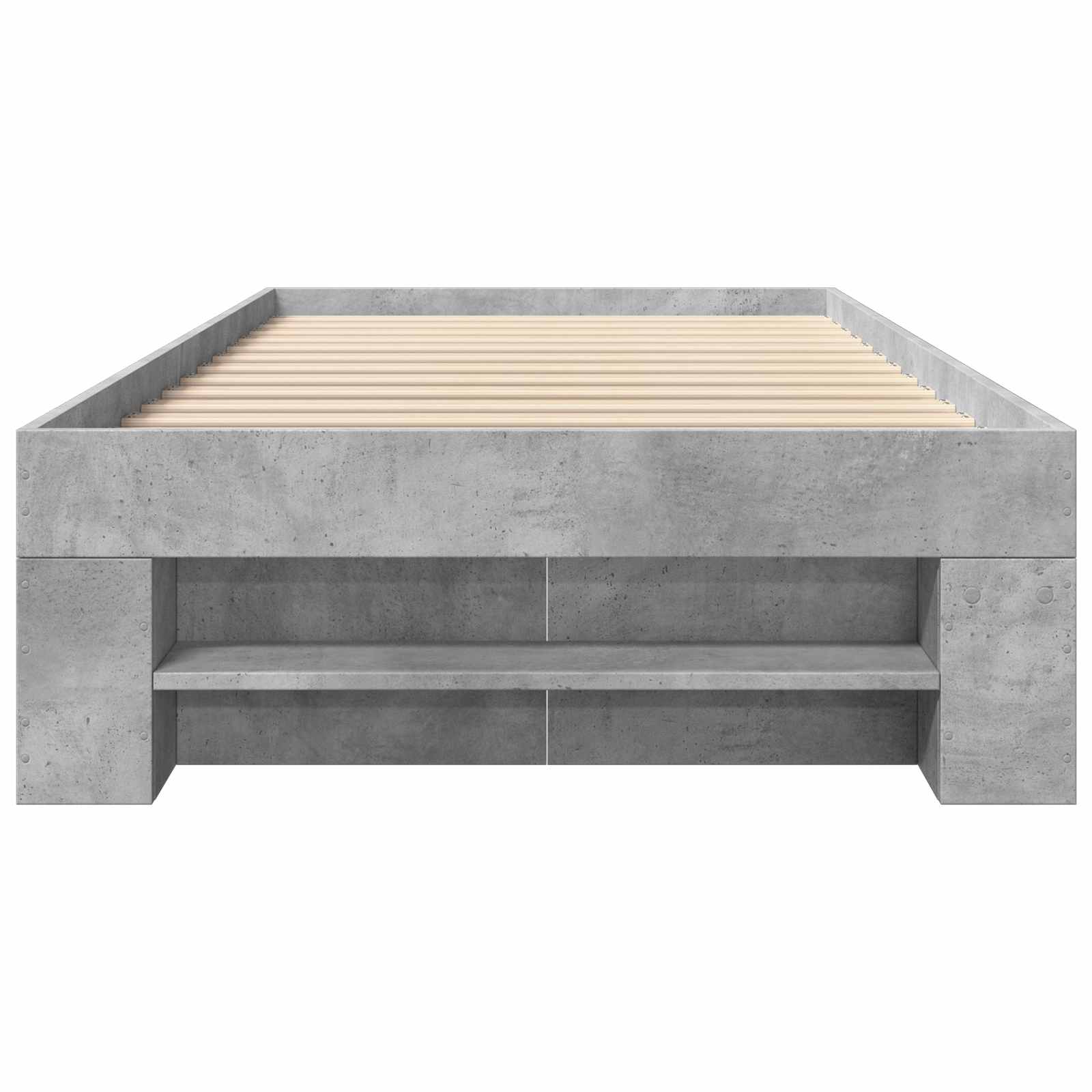 vidaXL Rama łóżka z przechowywaniem z półką Betonowy szary 80 x 200 cm