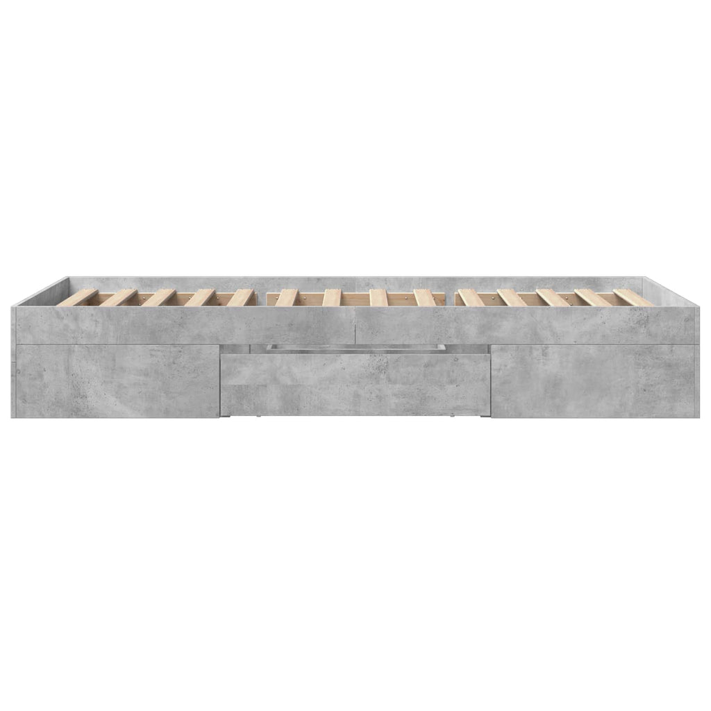 vidaXL Rama łóżka z przechowywaniem z półką Betonowy szary 80 x 200 cm