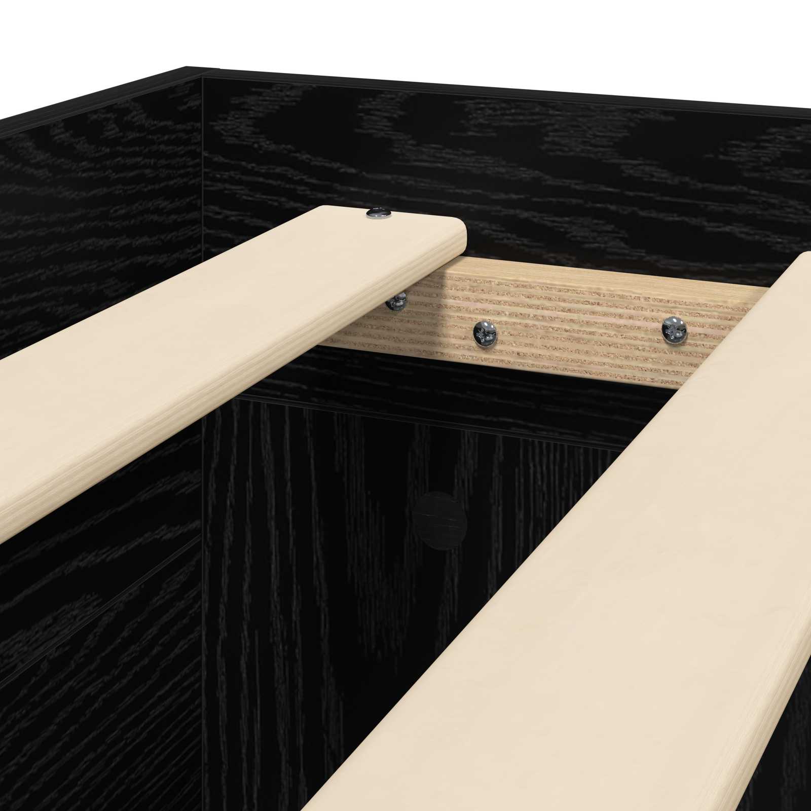 vidaXL Rama łóżka z przechowywaniem z szufladą Czarny dąb 80 x 200 cm