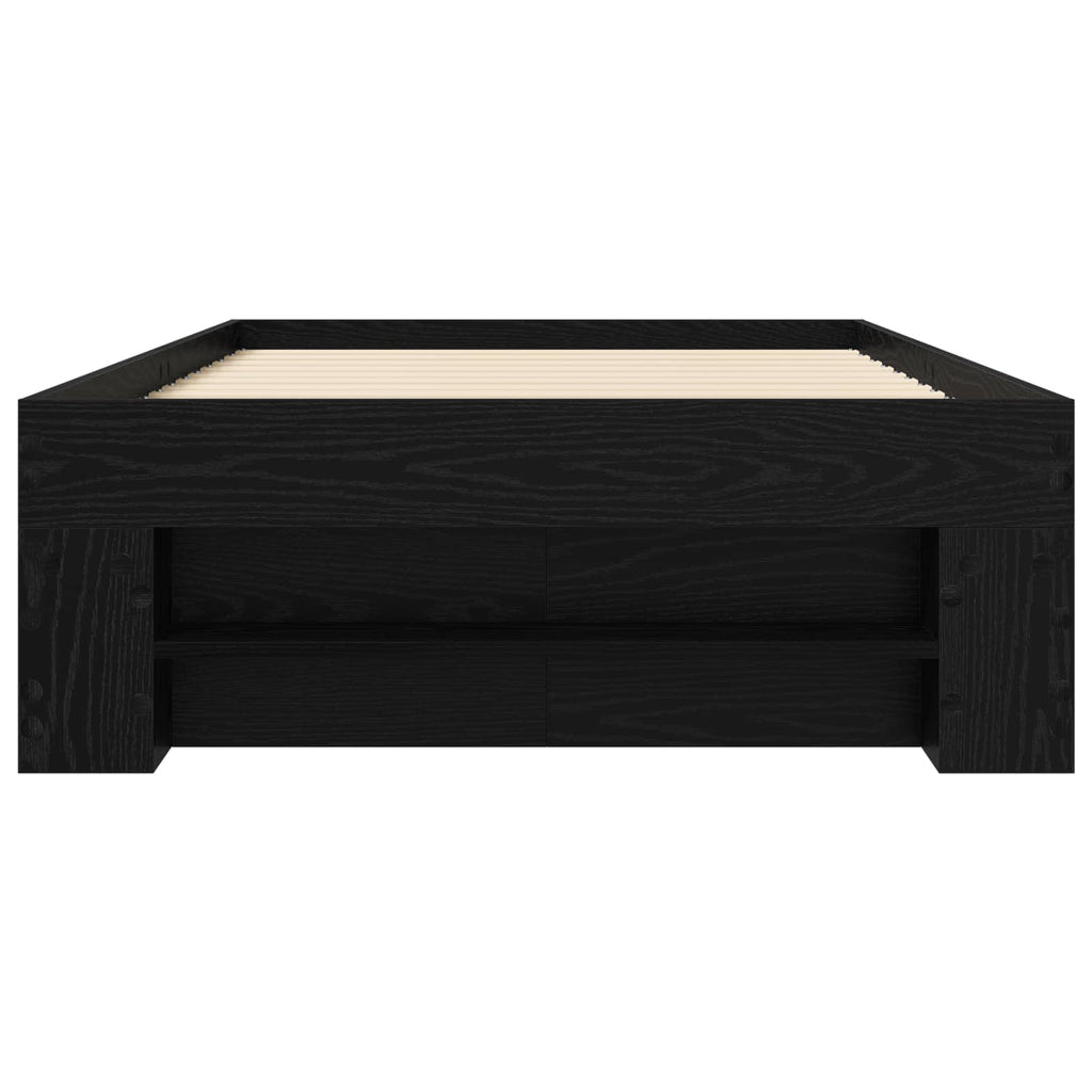 vidaXL Rama łóżka z przechowywaniem z szufladą Czarny dąb 80 x 200 cm