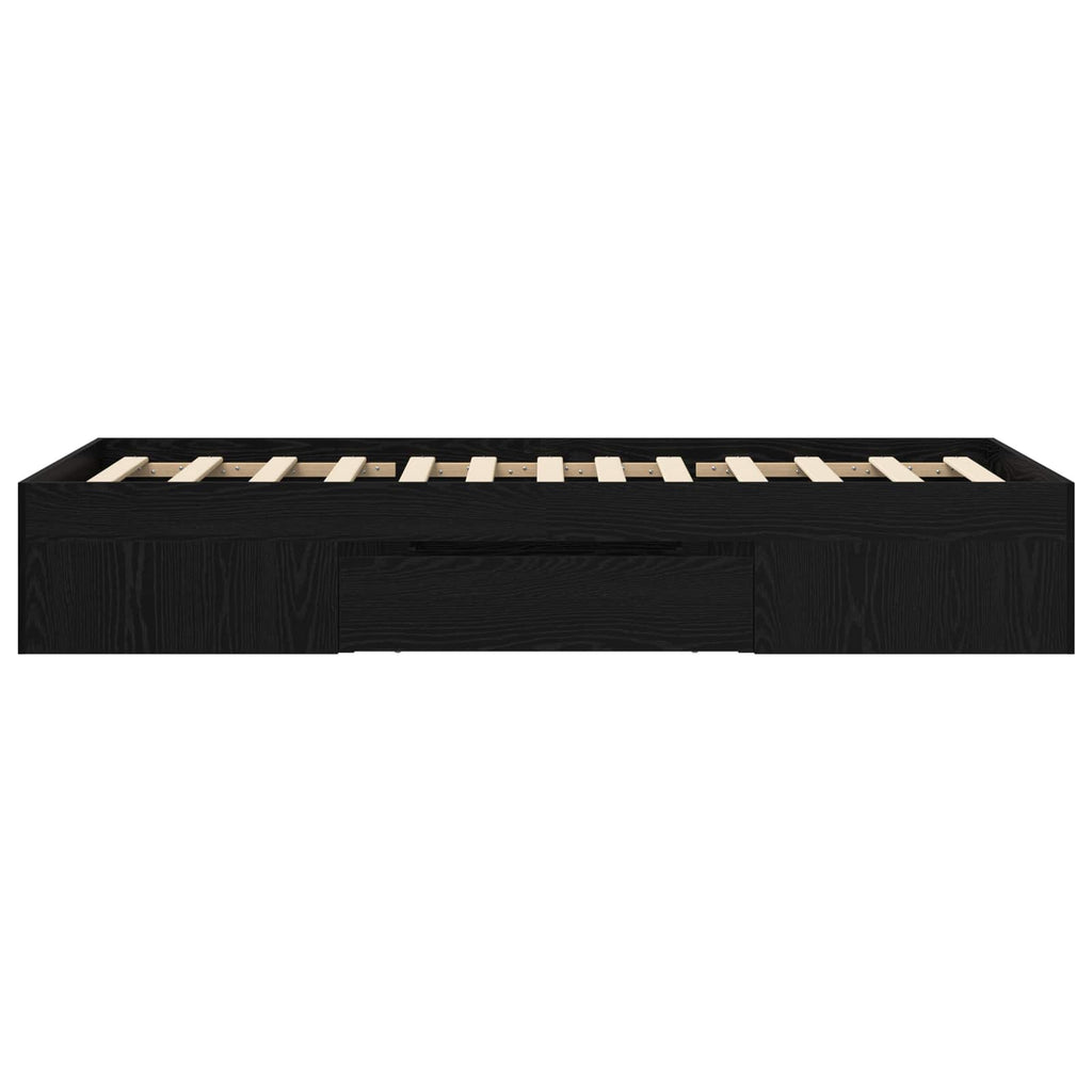 vidaXL Rama łóżka z przechowywaniem z szufladą Czarny dąb 80 x 200 cm