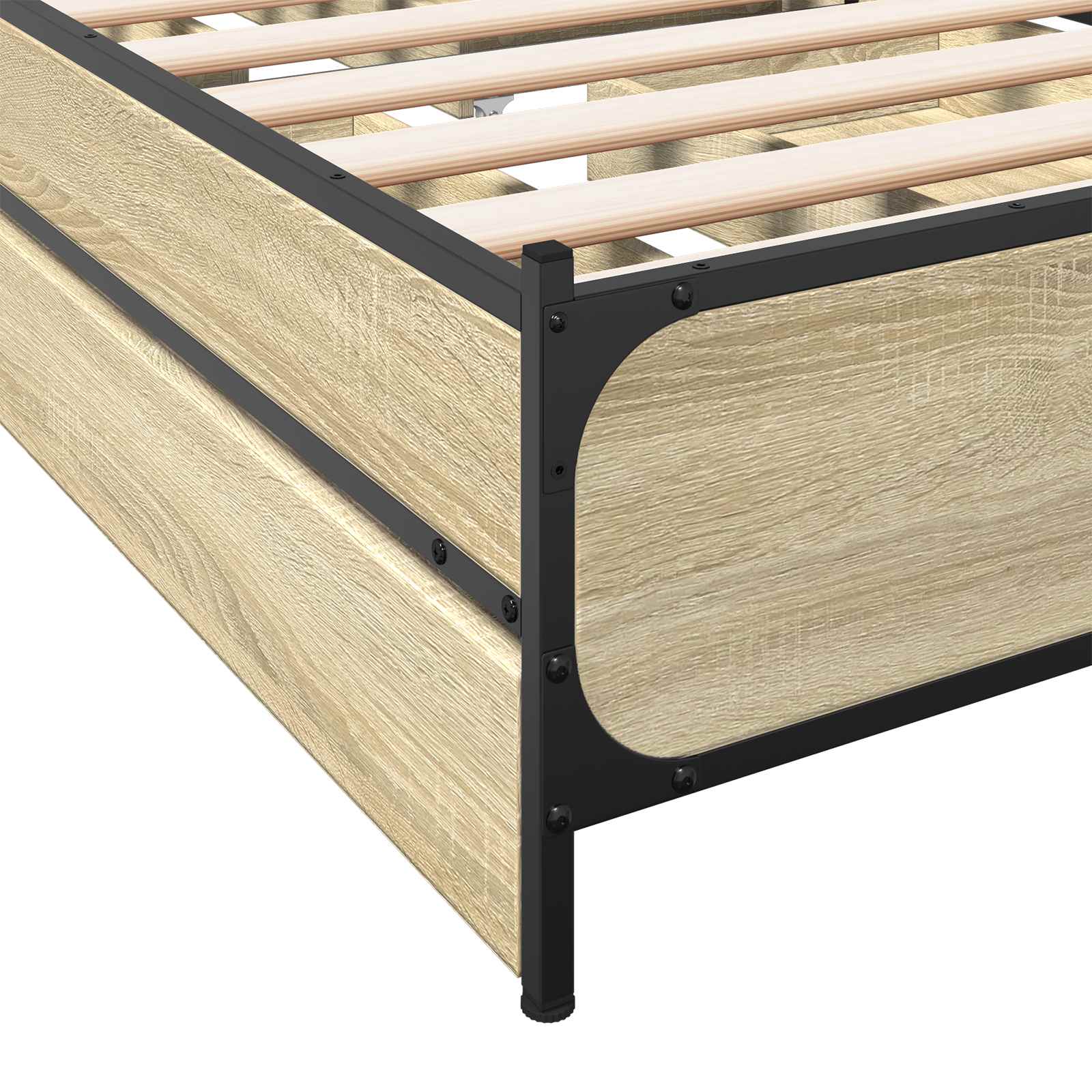 vidaXL Rama łóżka z wezgłowiem z szufladą dąb Sonoma 80 x 200 cm