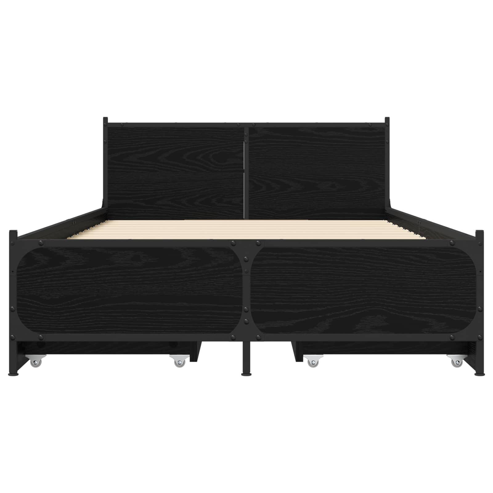 vidaXL Rama łóżka z wezgłowiem z szufladą Czarny dąb 80 x 200 cm
