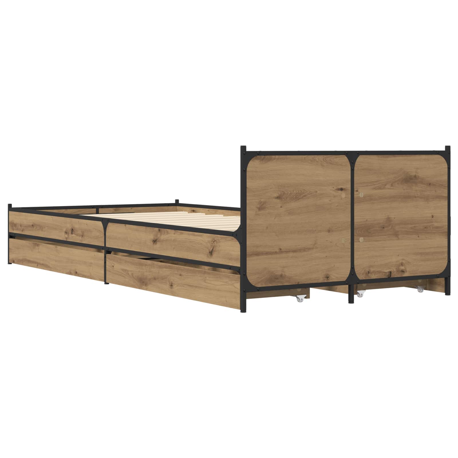 vidaXL Rama łóżka z wezgłowiem z szufladą Dąb artisian 80 x 200 cm
