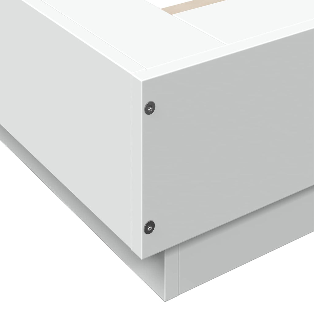 vidaXL Rama łóżka podłogowego Biały 80 x 210 cm Drewno inżynieryjne